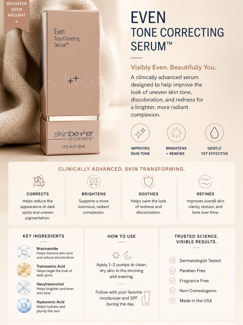 Even Tone Correcting Serum — skinbetter science. Face